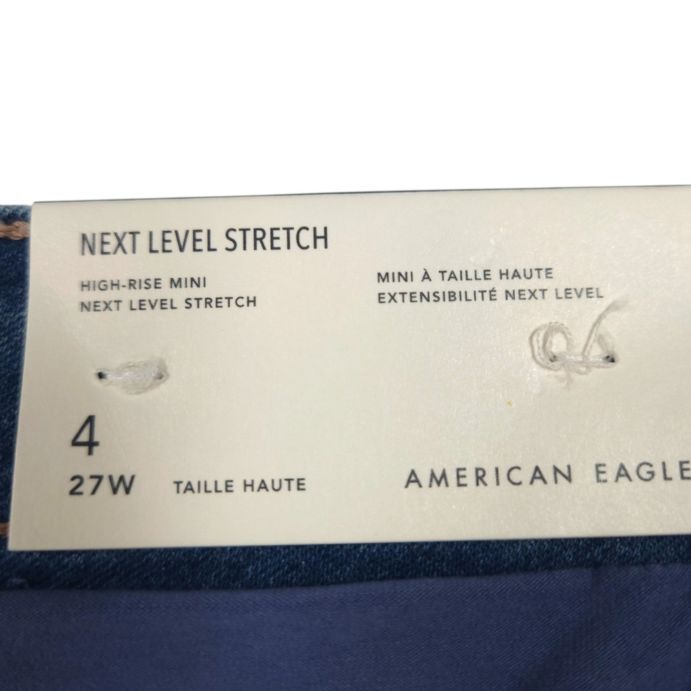 American Eagle High Rise Mini Skort Next Level Stretch Denim Blue Wash‎ Size 4 - Picture 5 of 10